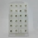14Fashions Set of 12 Austrian Stone Stud Earrings Combo