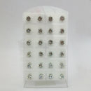 14Fashions Set of 12 CZ Stone Stud Earrings Combo