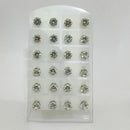 14Fashions Set of 12 CZ Stone Stud Earrings Combo