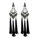 Jeweljunk Antique Gold Plated White Thread Earrings - 1312309A