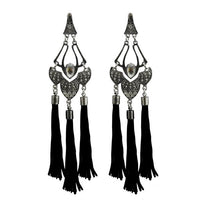 Jeweljunk Antique Gold Plated White Thread Earrings - 1312309A
