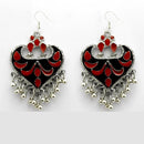 Jeweljunk Rhodium Plated Meenakari Afghani Earrings - 1312410E
