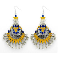 Tip Top Fashions Meenakari Rhodium Plated Afghani Earrings - 1312411A