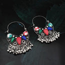 Jeweljunk Multicolor Beads Oxidised Afghani Earrings