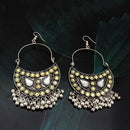 Jeweljunk Kundan Stone Oxidised Afghani Dangler Earrings