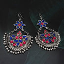 Jeweljunk Kundan Stone Oxidised Dangler Afghani Earrings