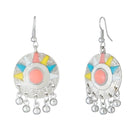 Jeweljunk Rhodium Plated Multi Meenakari Afghani Earrings - 1312526B
