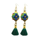 Tip Top Fashions Green Thread Gold Plated Tassel Earrings - 1313312E