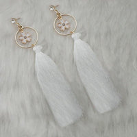 Tip Top Fashions Thread Gold Plated Floral Design Tassel Earrings - 1313329E