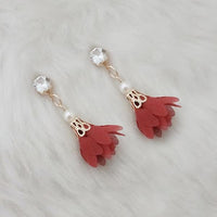 Jeweljunk Maroon Thread Gold Plated Earrings - 1313335B
