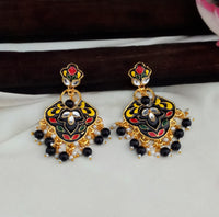 Amina Creation Gold Plated Meenakari Dangler Earrings