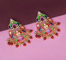 Amina Creation Gold Plated Meenakari Dangler Earrings