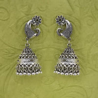Jeweljunk Oxidised Beads Jhumki Earrings - 1314589