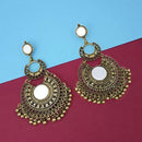 Tip Top Fashions Gold Plated Mirror Dangler Earrings - 1314808B