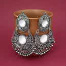 Tip Top Fashions Silver Plated Mirror Dangler Earrings - 1314810A