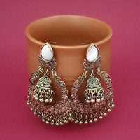 Tip Top Fashions Gold Plated Mirror Dangler Earrings - 1314817B