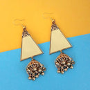 Tip Top Fashions  Antique Gold Plated  Mirror Jhumki Earrings - 1314948B