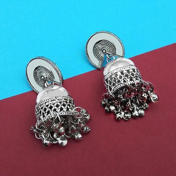 Jeweljunk Silver Plated Mirror Jhumki Earrings -1315308