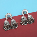 Jeweljunk Silver Plated Mirror Dangler Earrings - 1315314