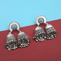 Jeweljunk Silver Plated Mirror Dangler Earrings - 1315314