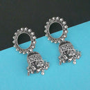 Tip Top Fashions Austrian Stone Silver Plated Jhumki Earrings - 1315348