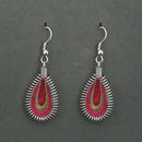 Jeweljunk Rhodium Plated Pink Thread Dangler Earrings - 1316101B