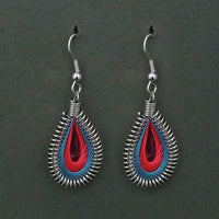 Tip Top Fashions Rhodium Plated Blue Orange Thread Dangler Earrings  - 1316101K