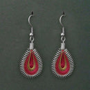Tip Top Fashions Rhodium Plated Pink Thread Dangler Earrings - 1316101Q