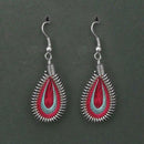 Jeweljunk Rhodium Plated Pink Thread Dangler Earrings - 1316101T