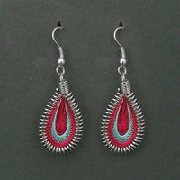 Jeweljunk Rhodium Plated Pink Thread Dangler Earrings - 1316101T