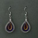 Tip Top Fashions Rhodium Plated Blue Yellow Thread Dangler Earrings - 1316102D