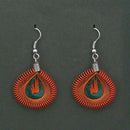 Tip Top Fashions Rhodium Plated Red Thread Dangler Earrings  - 1316104F