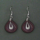 Tip Top Fashions Rhodium Plated Purple Thread Dangler Earrings  - 1316104G
