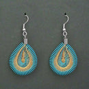 Tip Top Fashions Rhodium Plated Blue Thread Dangler Earrings - 1316104J