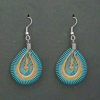 Tip Top Fashions Rhodium Plated Blue Thread Dangler Earrings - 1316104J