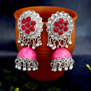 JewelJunk Pink Oxidized Plated Jhumka
