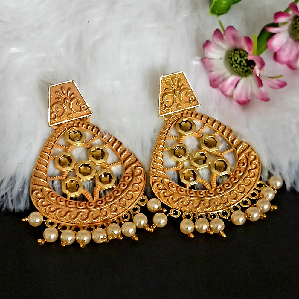 Amina Creation Gold Plated Meenakari Dangler Earrings Assorted Color