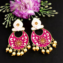 Woma Pink Kundan Meenakari Dangler Earrings
