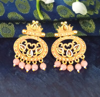 Amina Creation Gold Plated Meenakari Dangler Earrings Assorted Color