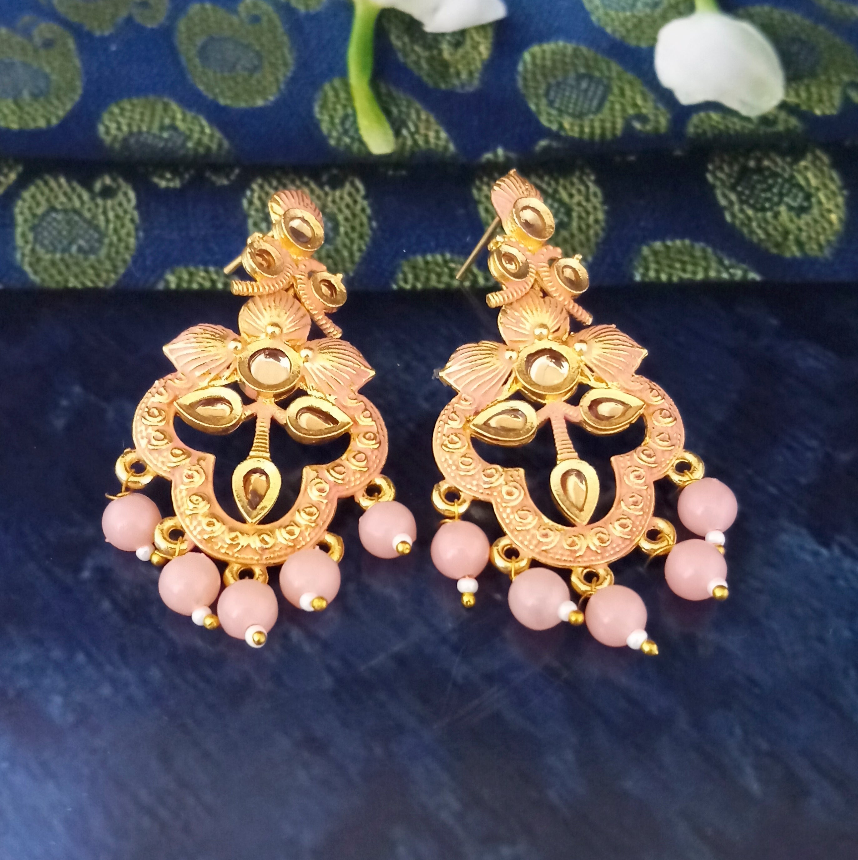 Amina Creation Gold Plated Meenakari Dangler Earrings Assorted Color