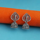 Woma Silver Oxidised Plated Pack Of 12 Trendy Jhumki Earrings - 1318103A