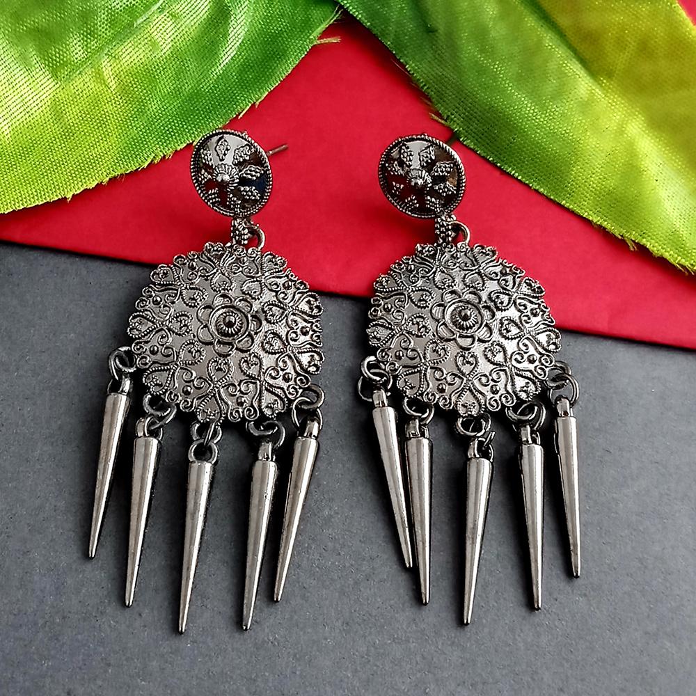 Woma Oxidised Plated Dangler Earrings  - 1318285