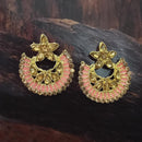 Adi Gold Plated Red Meenakari And Austrian Stone Stud Earrings