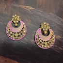 Adi Gold Plated Red Meenakari And Austrian Stone Stud Earrings