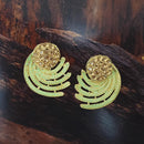 Adi Gold Plated Red Meenakari And Austrian Stone Stud Earrings