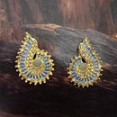 Adi Gold Plated Red Meenakari And Austrian Stone Stud Earrings  -  1319238A