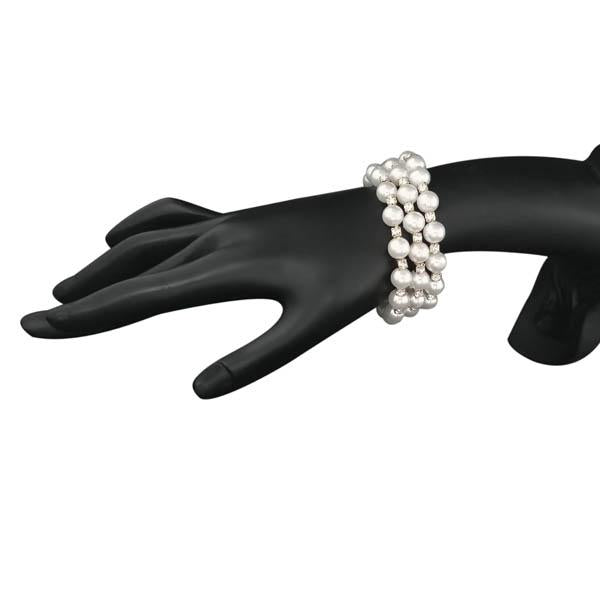 Apurva Pearls Gold Plated Pearl Austrian Stone Bracelet - 1401419B