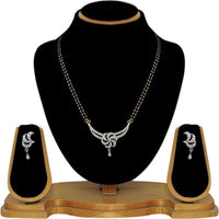 Tip Top Fashions AD Stone Black Beads Mangalsutra Set - 1500619