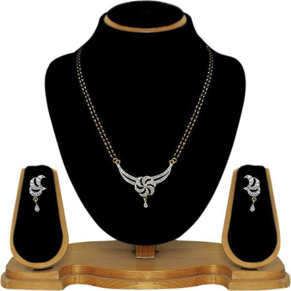 Tip Top Fashions AD Stone Black Beads Mangalsutra Set - 1500619