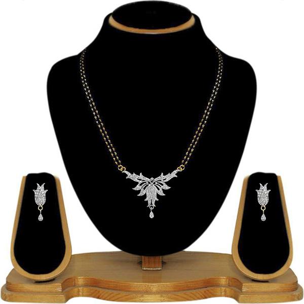 Tip Top Fashions AD Stone Black Beads Mangalsutra Set - 1500622